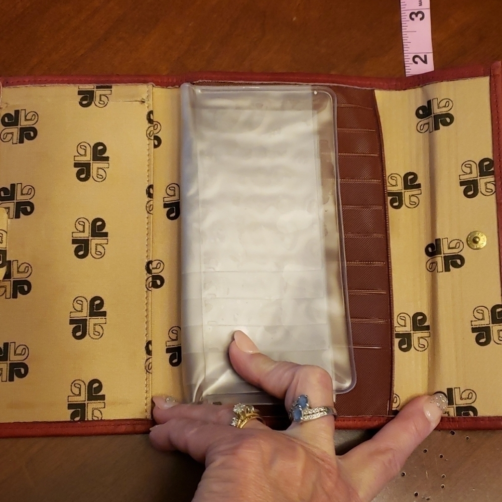 Vtg Top Grain Cowhide Leather Checkbook Wallet - Picture 5 of 9